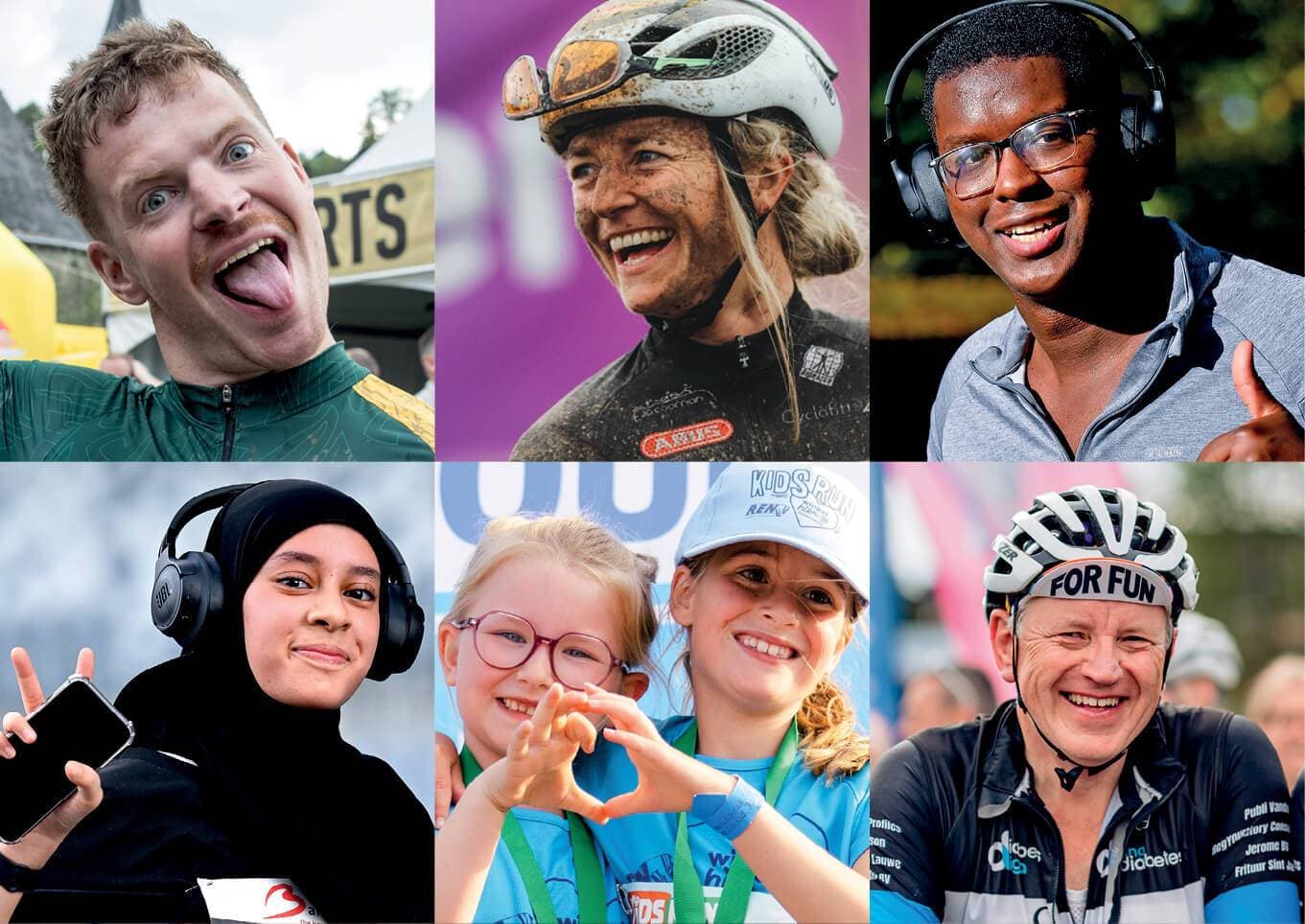 A collage of happy Golazo participants of all ages and backgrounds